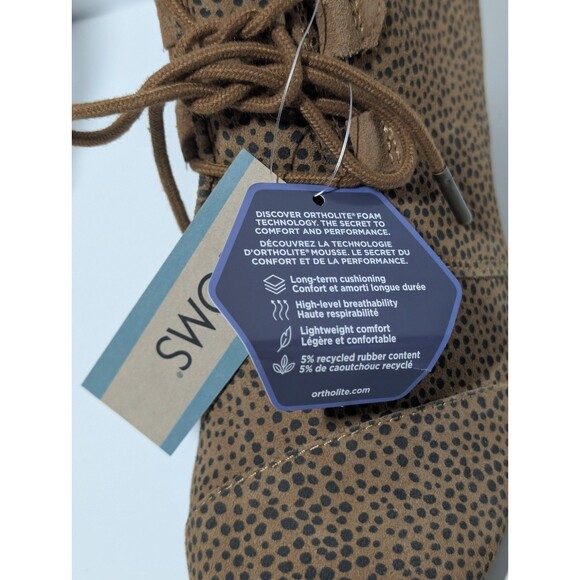Toms Womens 8.5 Shoes Kala Wedge Bootie Ortholite Tan Mini Cheetah Suede NEW NWT - Picture 14 of 14